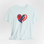 Heart Portrait Tee Romantic Face Heart Graphic T‑Shirt