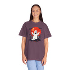 Ghost Halloween T-Shirt Cute Spooky Ghost with Red Moon