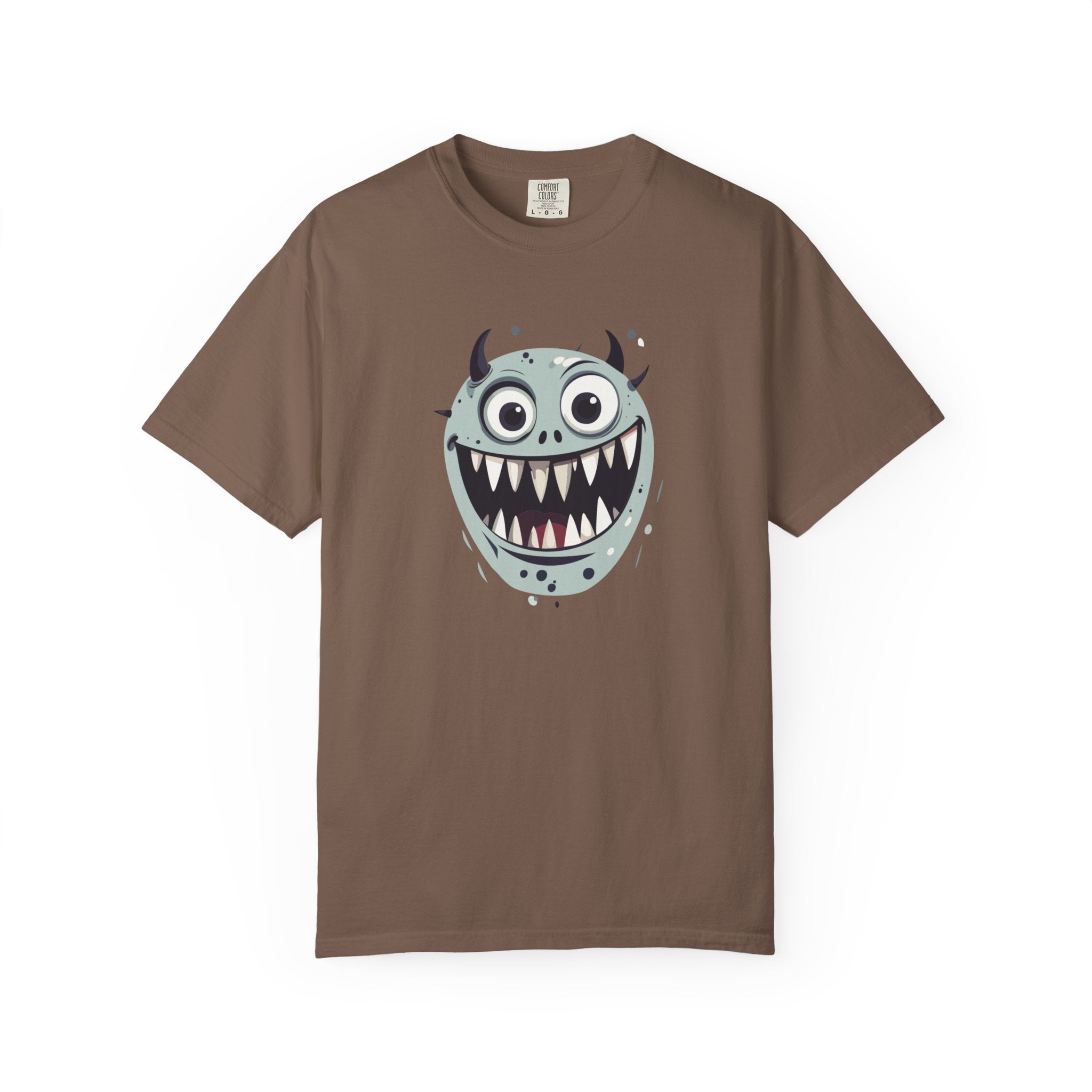 Monster Face T-Shirt Funny Creepy Grinning Monster Graphic Tee