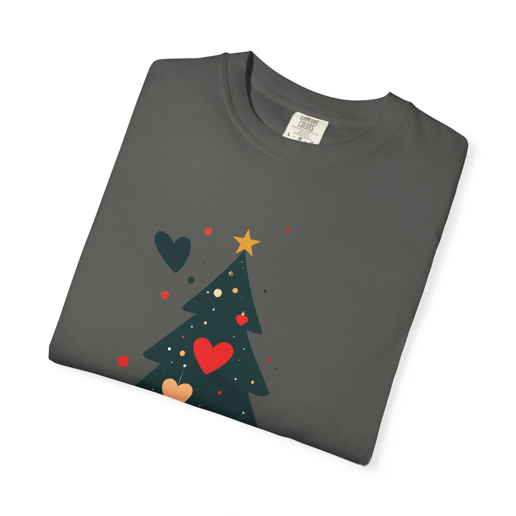 Christmas Tree Hearts T-Shirt — Cute Holiday Tree with Hearts Graphic