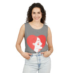 Heart Profile Tank Top — Minimal Feminine Love Graphic