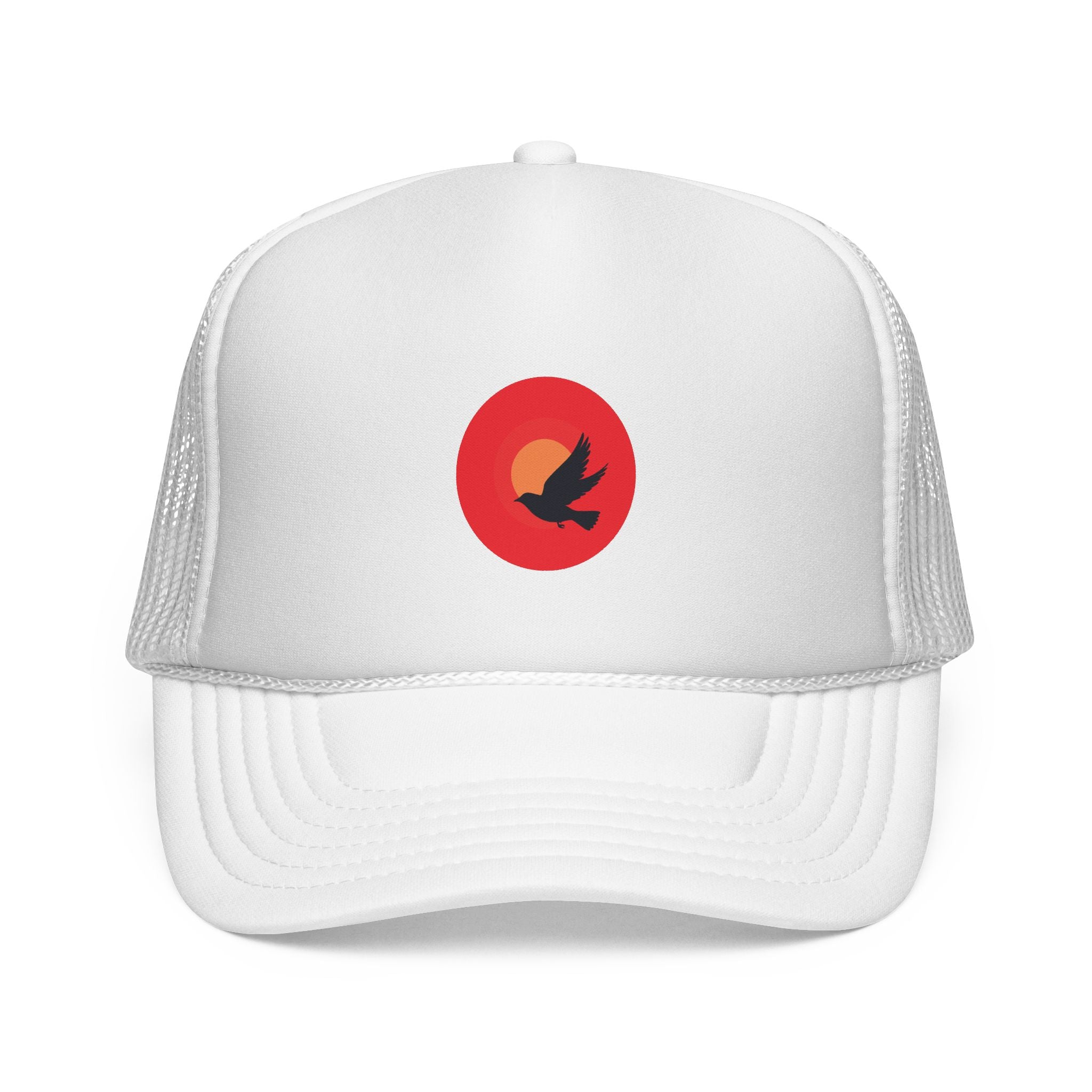 Sunset Bird Trucker Cap | Minimal Nature Logo, Mesh Back Hat