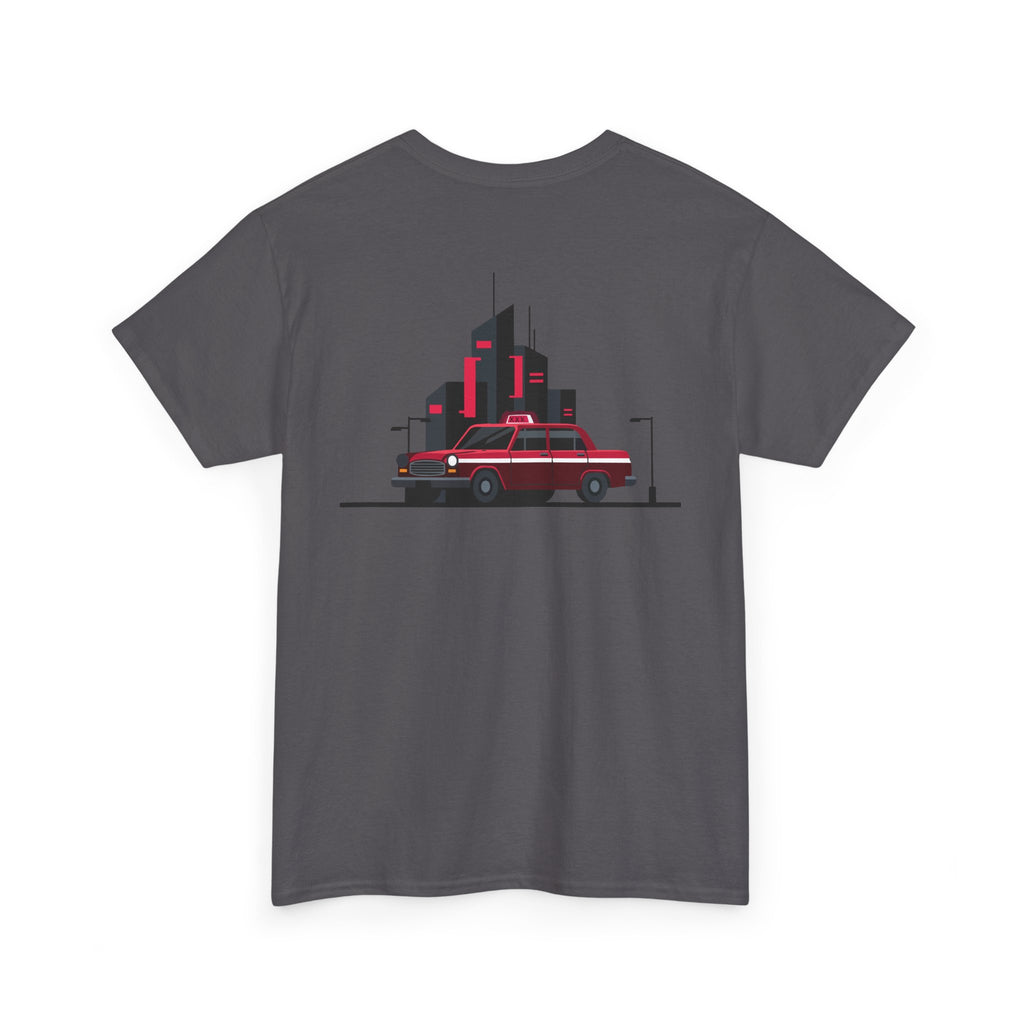 City Night Cruise Tee Retro Car & Neon Skyline Graphic Shirt