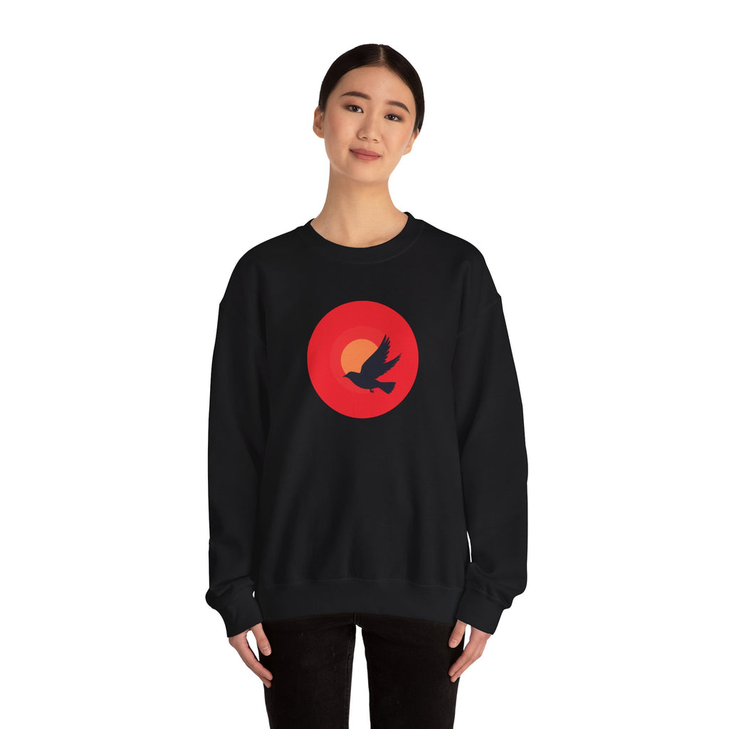 Copy of Bird silhouette sunset Sweatshirt | bird circle sunrise design