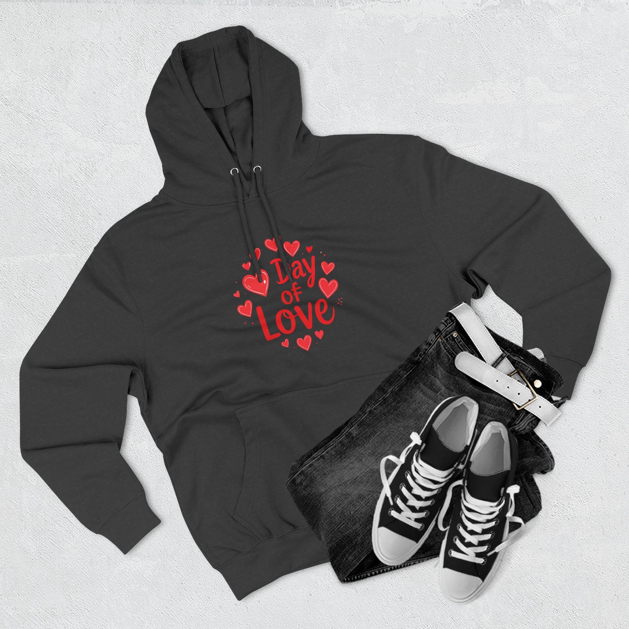 Christmas Wear-Valentine "Day of Love" Hoodie - Heart Graphic Pullover