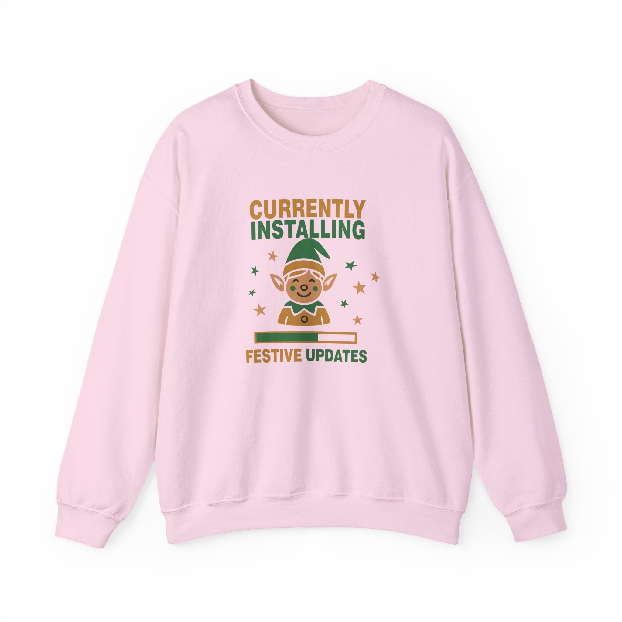 Crewneck Sweatshirt Currently Installing Festive Updates Elf Holiday Graphic