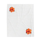 Plush Blanket — Tropical Hibiscus Corner Floral Throw