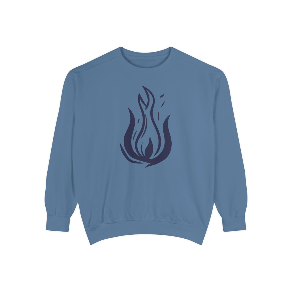 Stylized Flame Graphic Sweatshirt | Minimal Fire Illustration Crewneck