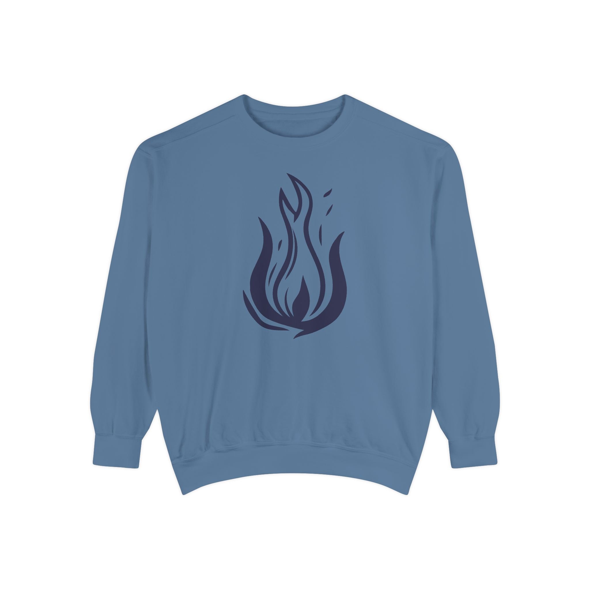 Stylized Flame Graphic Sweatshirt | Minimal Fire Illustration Crewneck