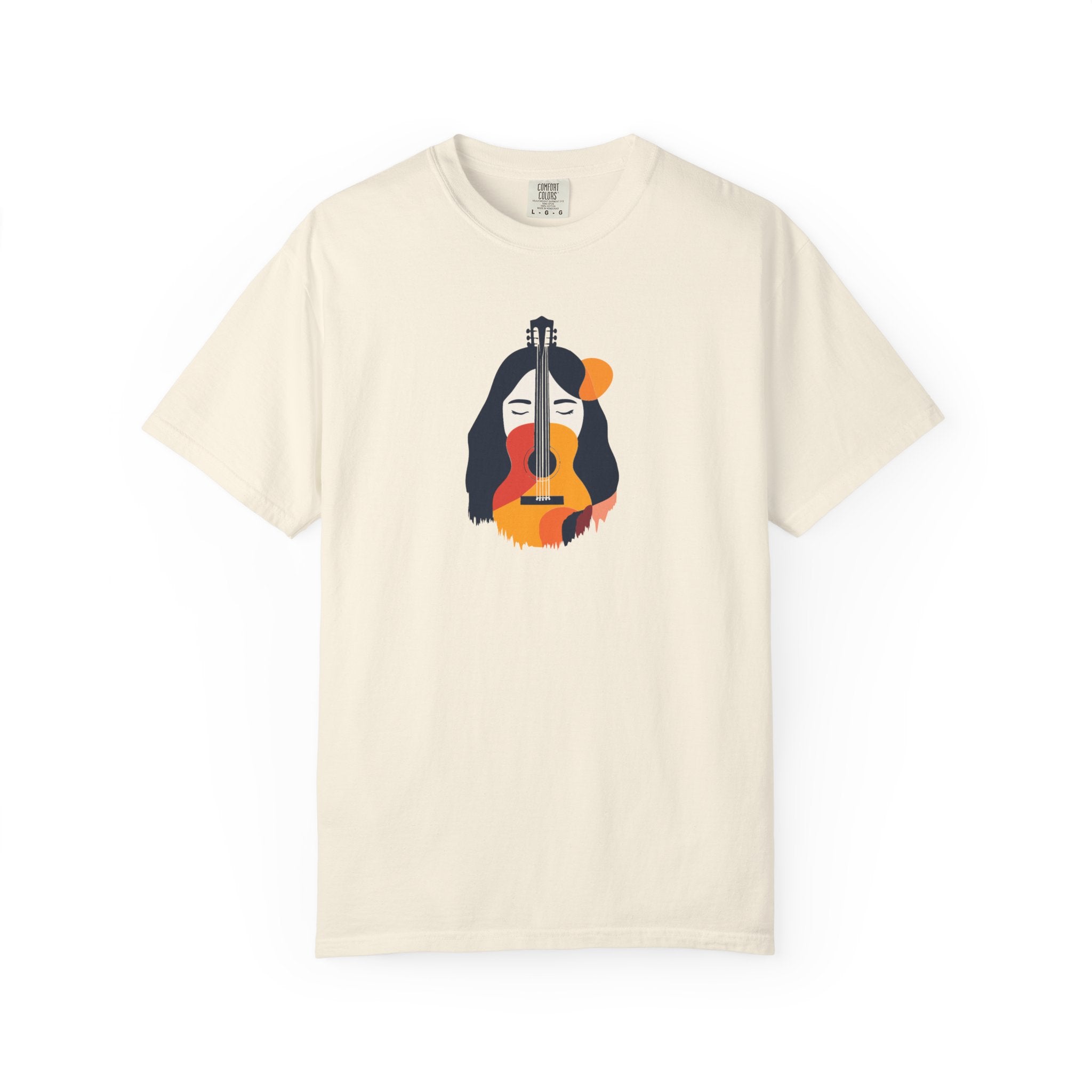 Guitar Face Graphic T-Shirt Abstract Musician Art Tee