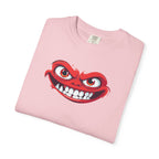 Angry Grin T-Shirt Red Mischievous Face Graphic Tee