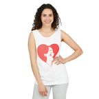 Heart Profile Tank Top — Minimal Feminine Love Graphic