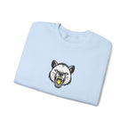 Roaring Hyena Face Graphic Embroidered Crewneck Sweatshirt