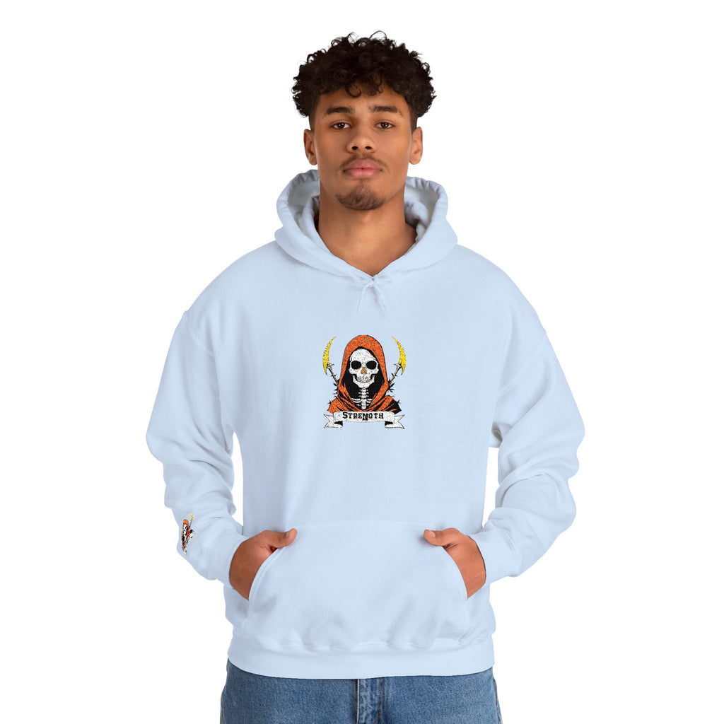Embroidered Skull Reaper Hoodie Gothic Grim Reaper Graphic Sweatshirt