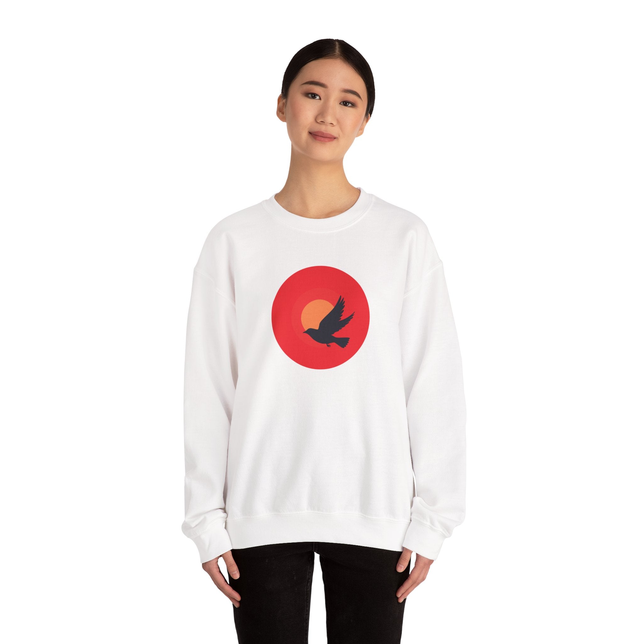 Copy of Bird silhouette sunset Sweatshirt | bird circle sunrise design
