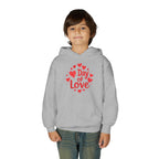 Youth Hoodie — "Day of Love" Kids Valentine’s Heart Pullover