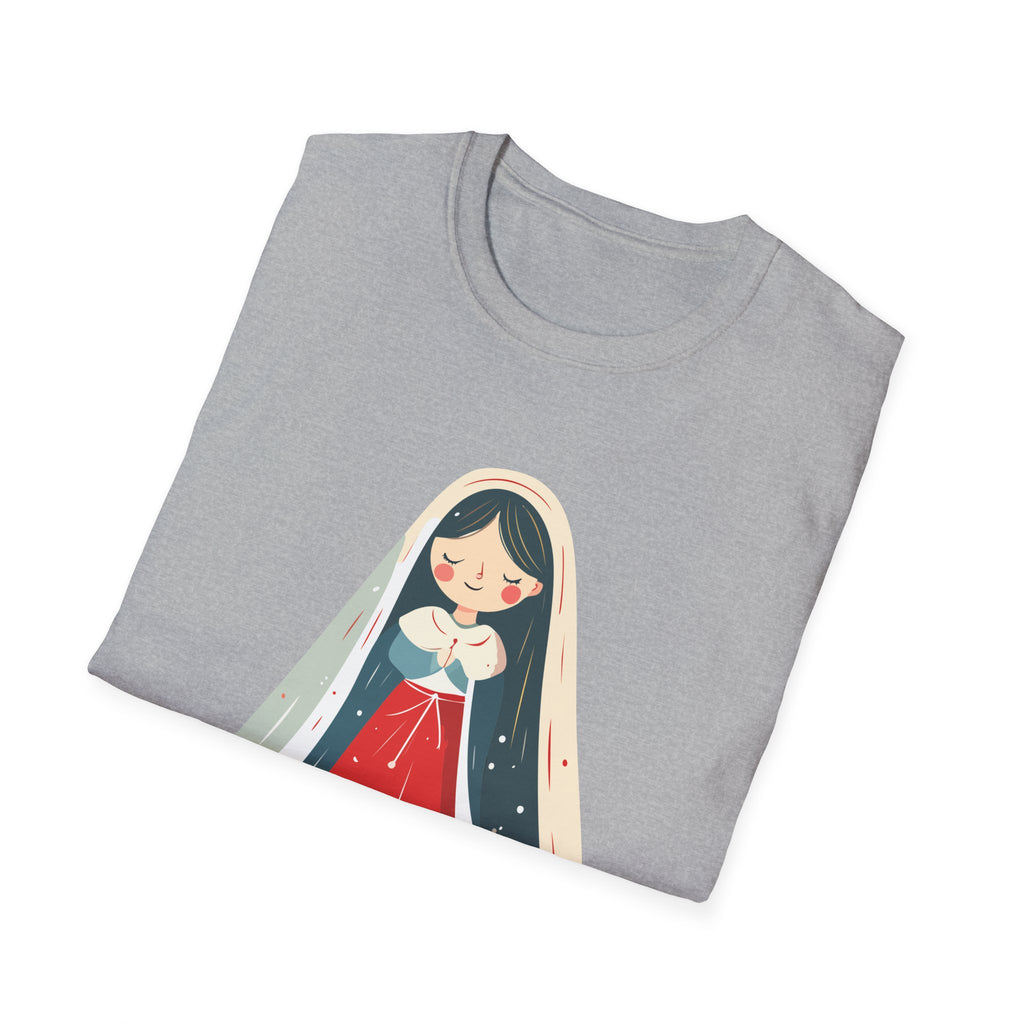 Virgin Mary Illustration T-Shirt — Cute Nativity Tee
