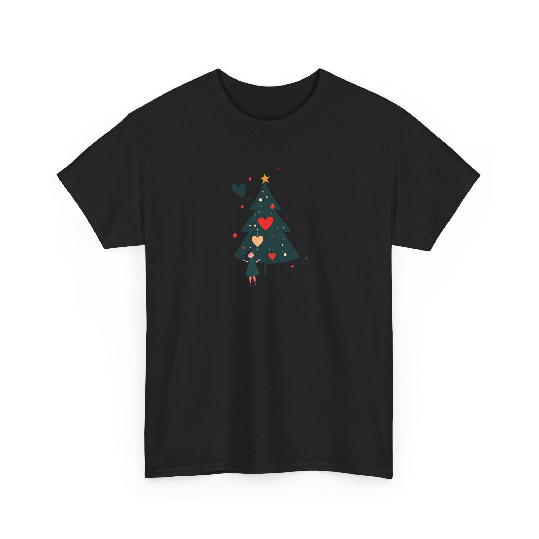 Christmas Tree Tee — Cute Heart Holiday T‑Shirt
