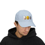 Dad Cap Sequin Egg Trio Embroidered Hat (Cute Breakfast Emoji)