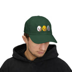Dad Cap Sequin Egg Trio Embroidered Hat (Cute Breakfast Emoji)