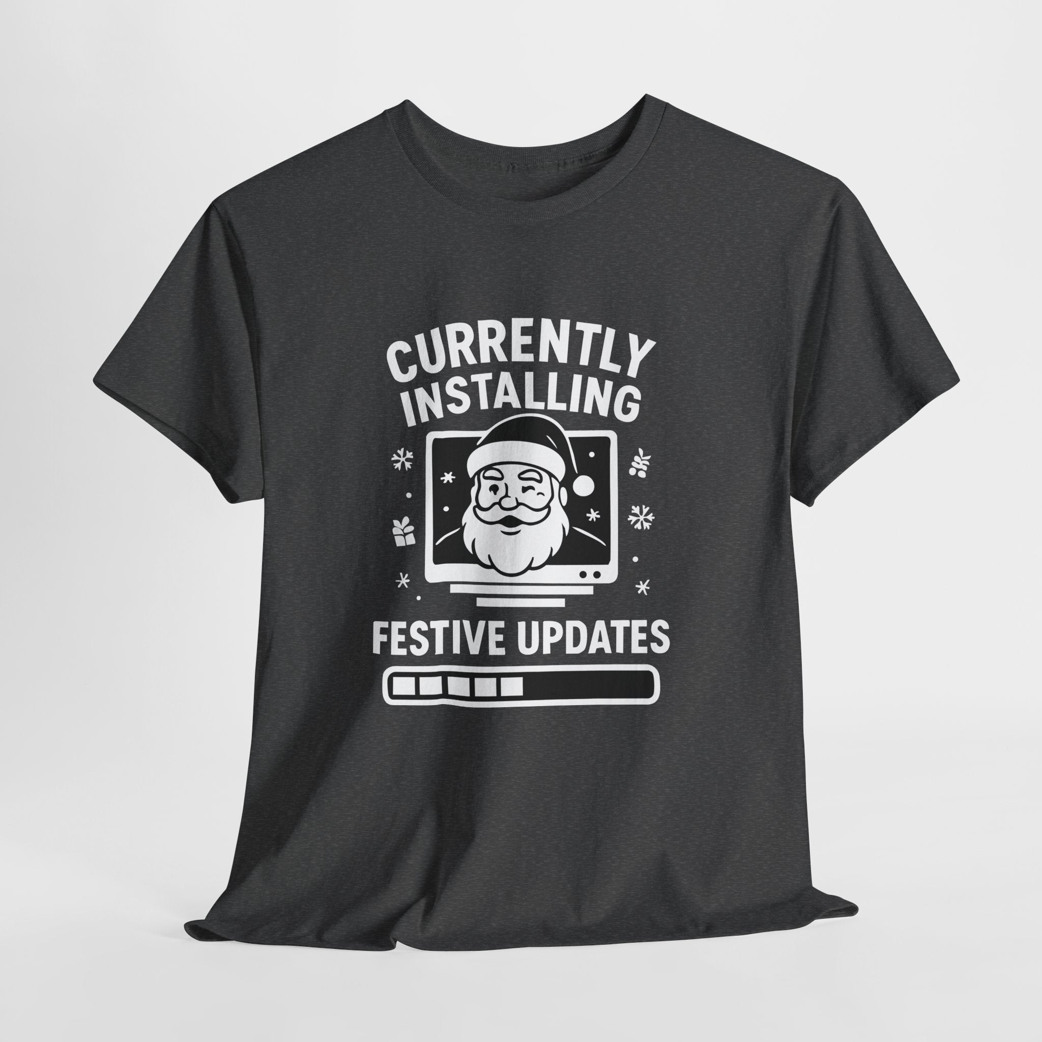 Currently Installing Festive Updates T-Shirt Funny Santa Christmas Holiday Tee