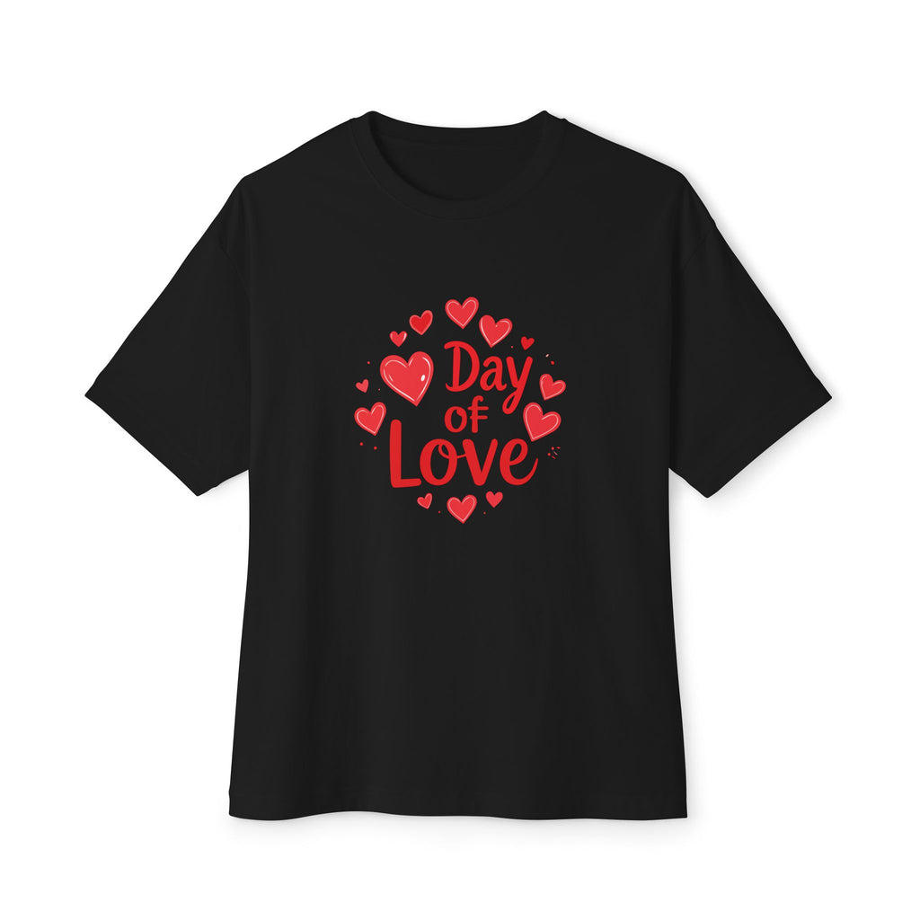Day of Love Oversized Tee — Valentine’s Heart Graphic T‑Shirt