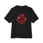 Day of Love Oversized Tee — Valentine’s Heart Graphic T‑Shirt