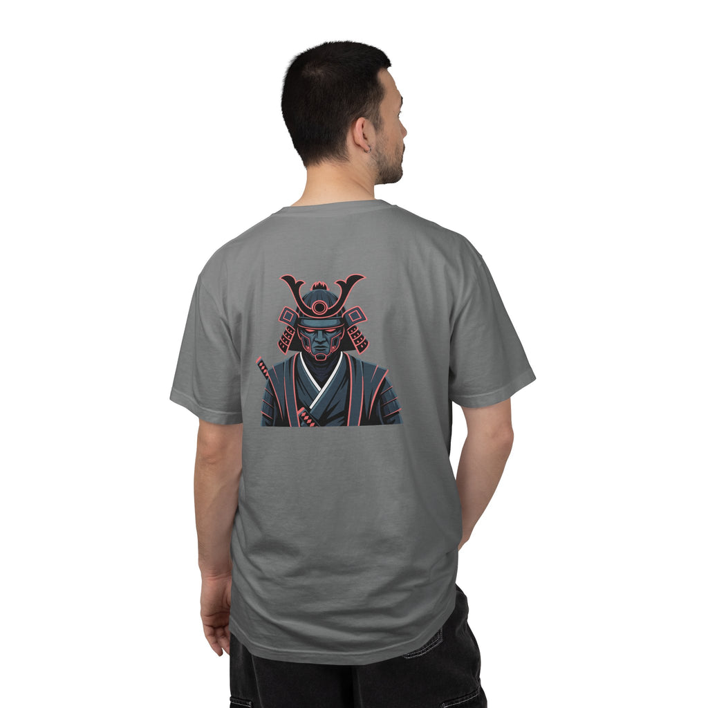 Samurai Warrior Graphic T-Shirt Retro Neon Japanese Armor Tee