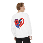 Heart Portrait Sweatshirt Artistic Dual-Face Love Graphic