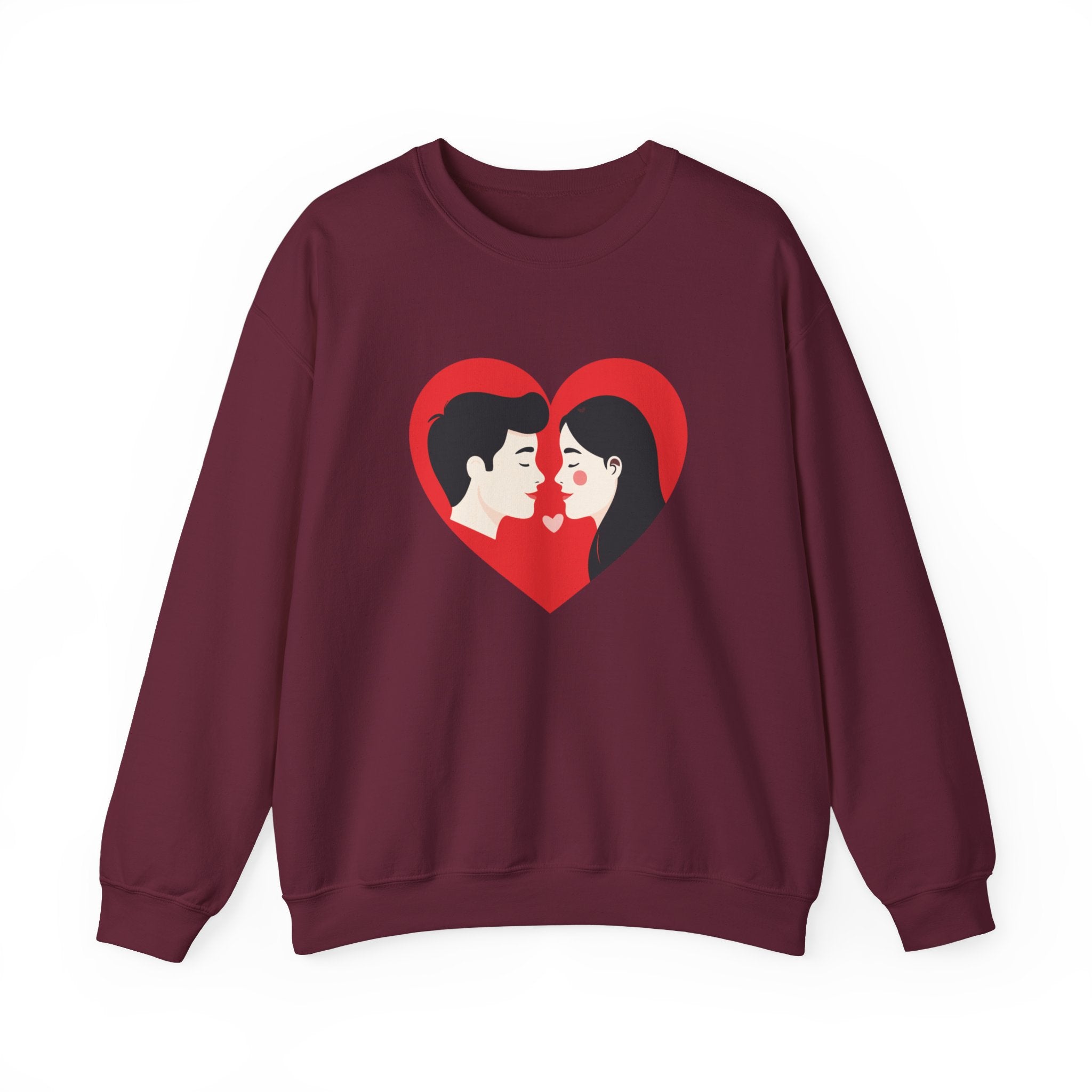Valentine Couple Heart Crewneck Sweatshirt