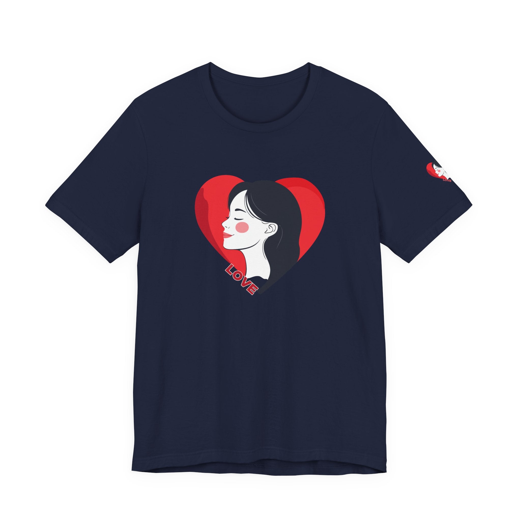T-Shirt Retro Woman in Heart 'Love' Graphic Tee