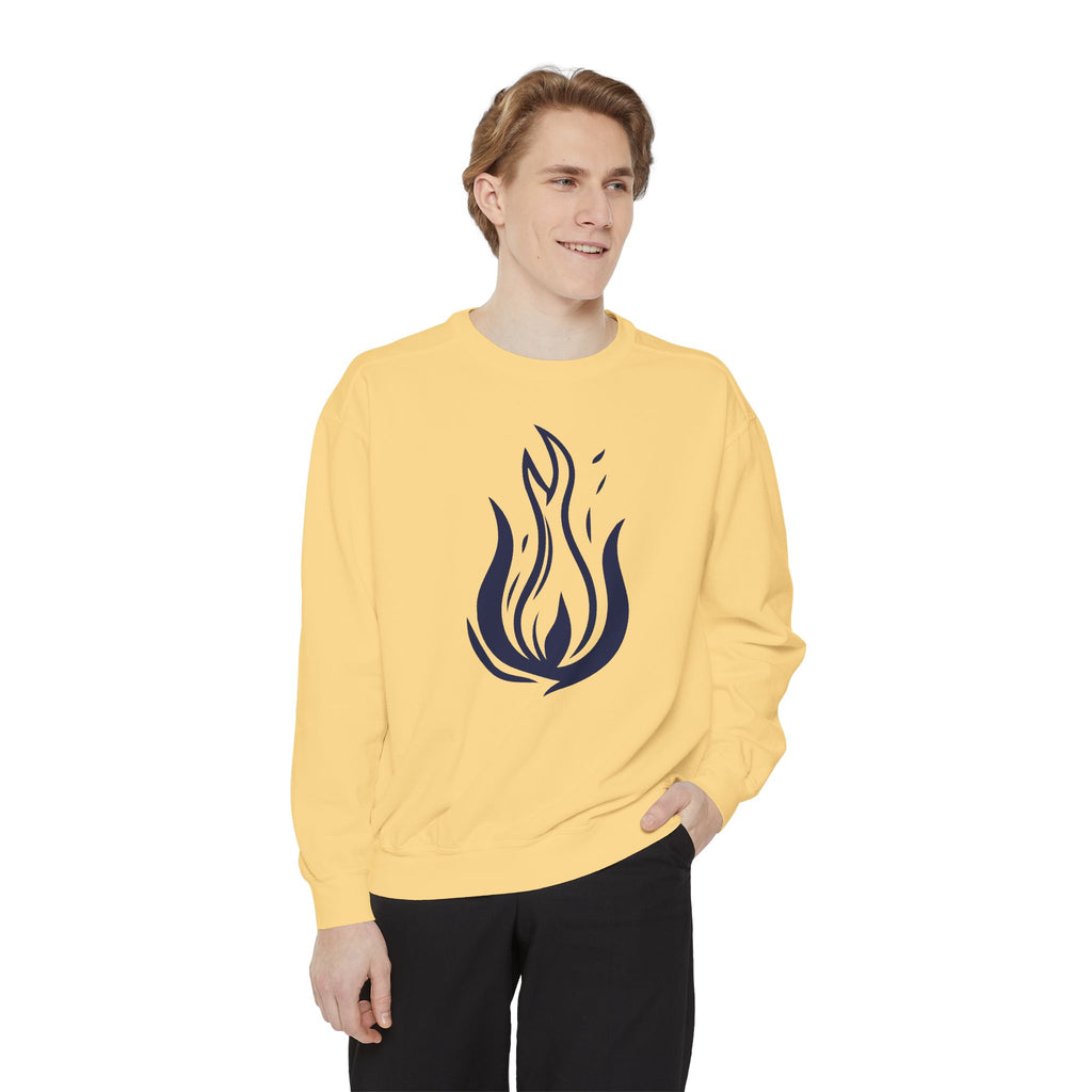 Stylized Flame Graphic Sweatshirt | Minimal Fire Illustration Crewneck