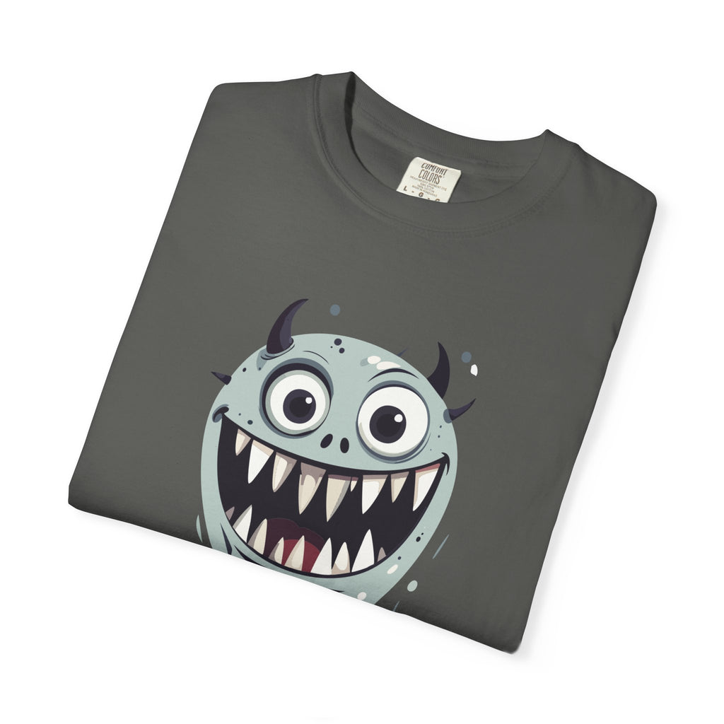 Monster Face T-Shirt Funny Creepy Grinning Monster Graphic Tee