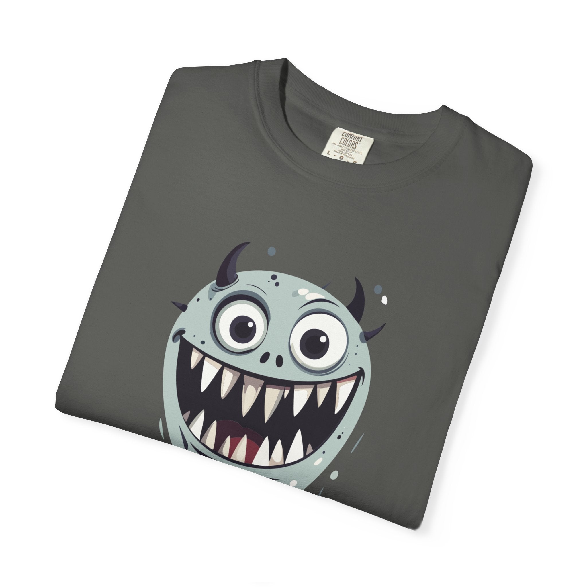 Monster Face T-Shirt Funny Creepy Grinning Monster Graphic Tee