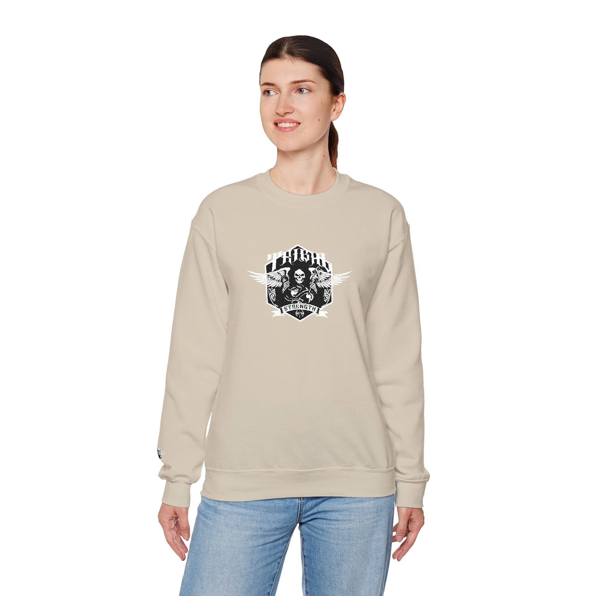 Gothic Band Crest Embroidered Crewneck Sweatshirt