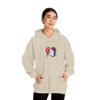Embroidered Hoodie Patriotic Heart Portrait Graphic Hooded Sweatshirt