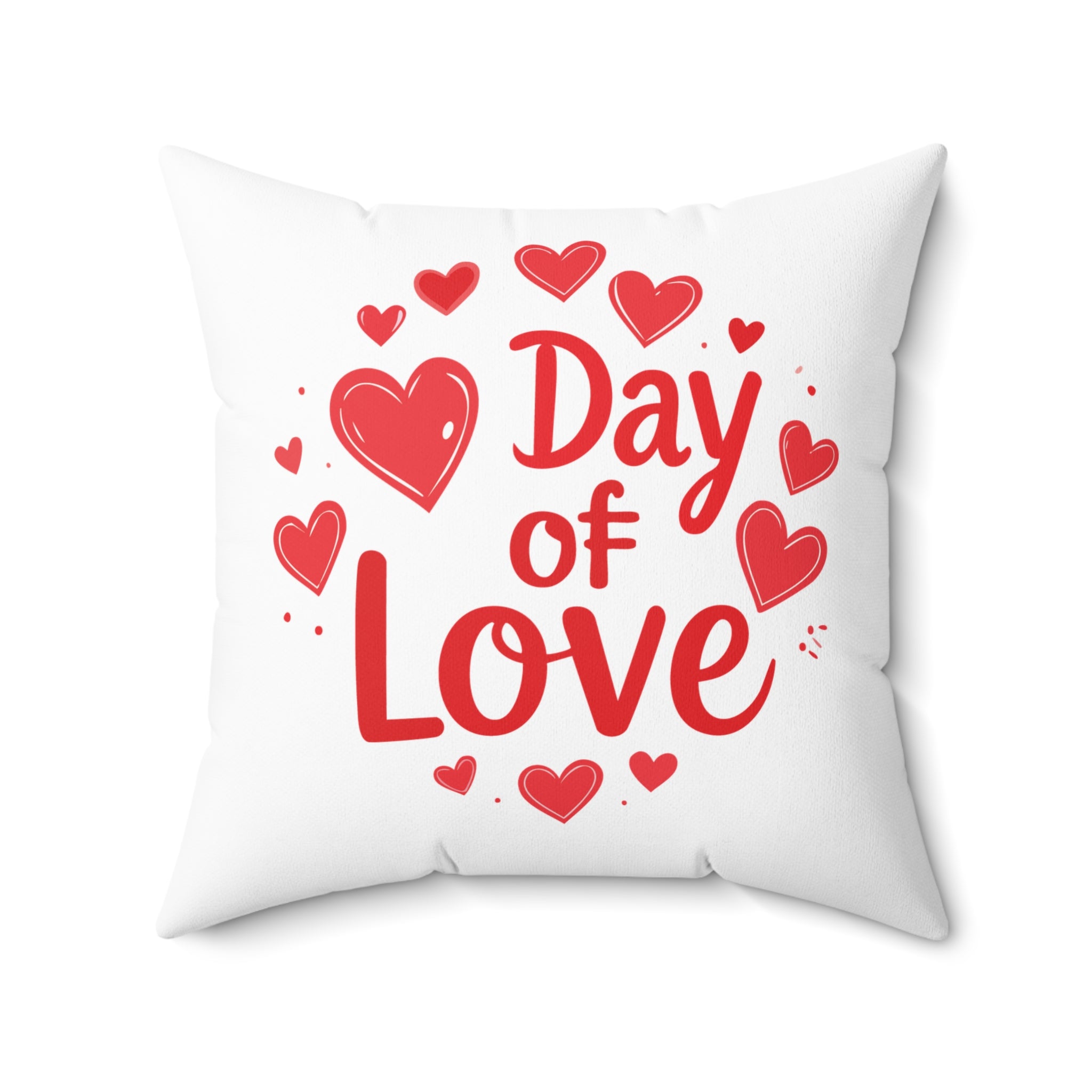 Valentine’s Day Pillow – “Day of Love” Heart Accent Throw Pillow