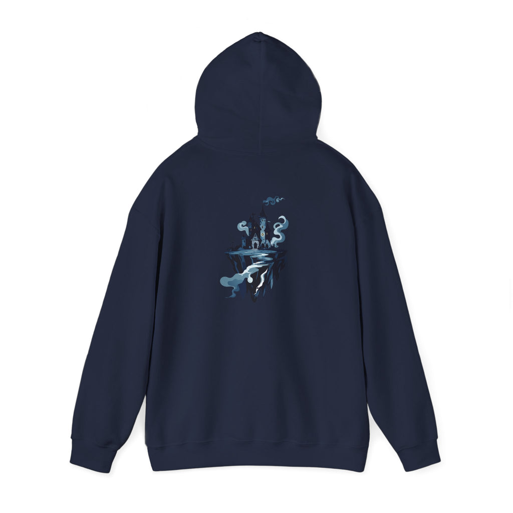Castle Island Hoodie Floating Gothic Castle Graphic Hooded Sweatshirt