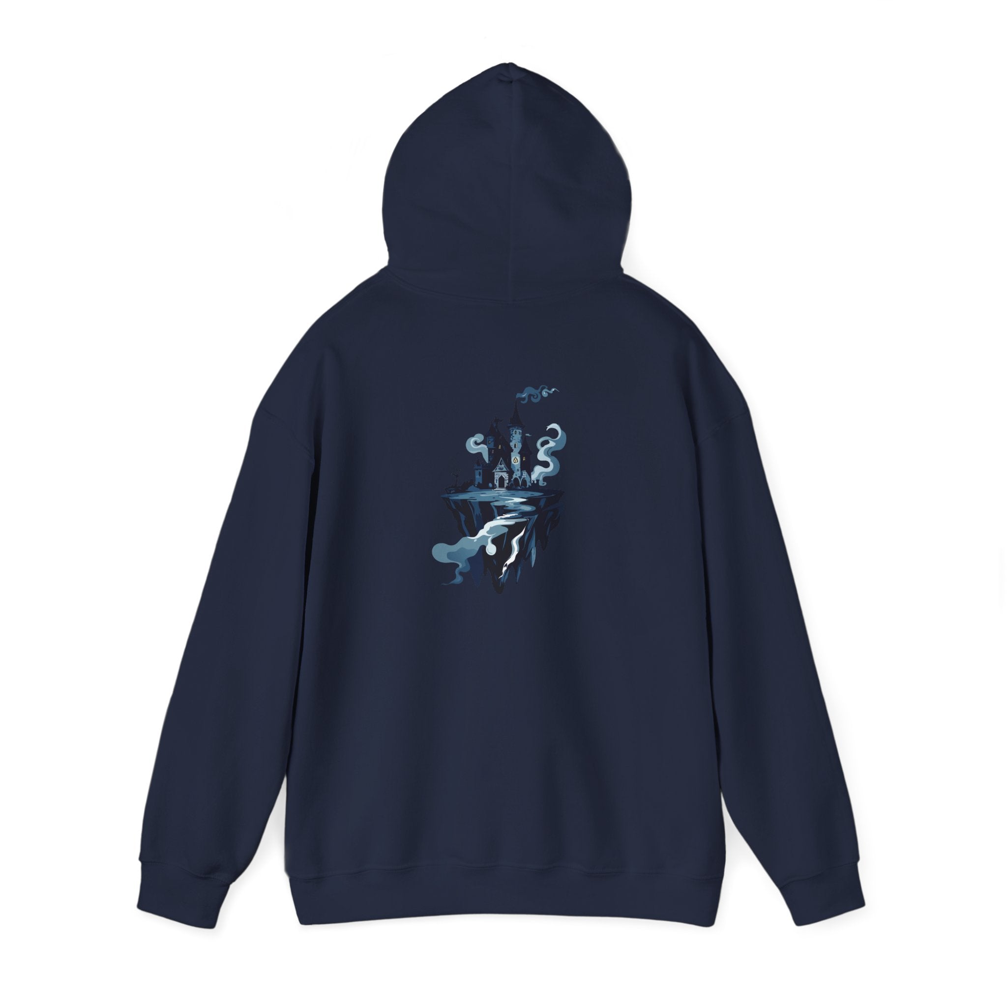 Castle Island Hoodie Floating Gothic Castle Graphic Hooded Sweatshirt