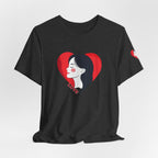 T-Shirt Retro Woman in Heart 'Love' Graphic Tee
