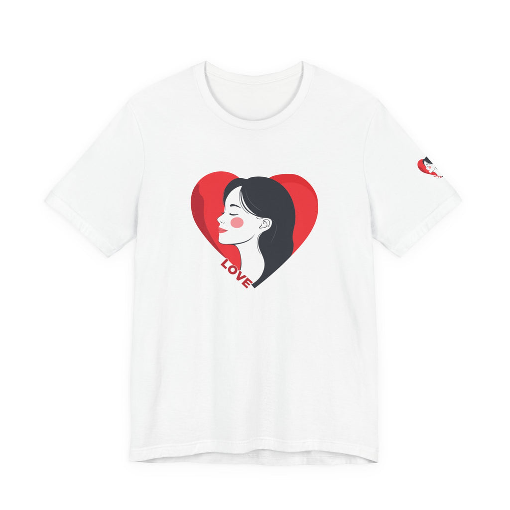T-Shirt Retro Woman in Heart 'Love' Graphic Tee