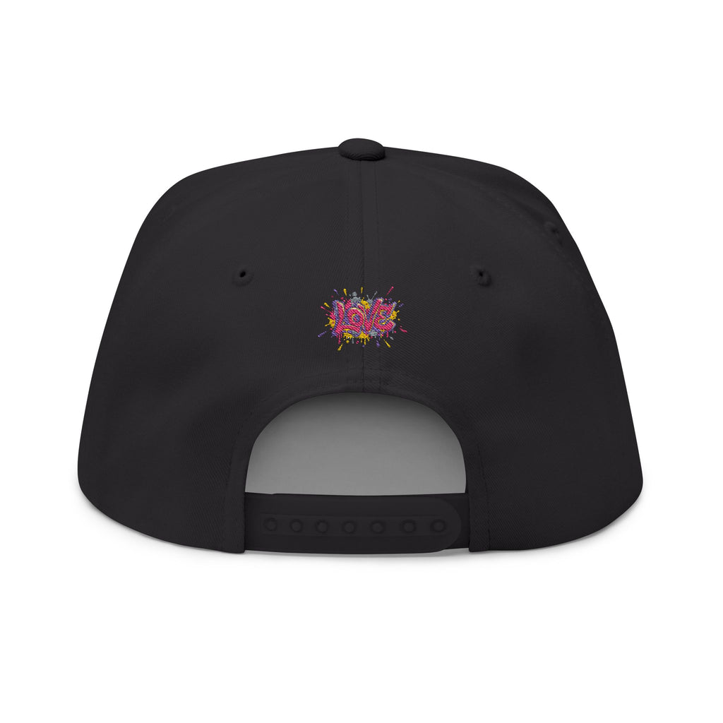 Flat Bill Cap Colorful Graffiti 'LOVE' Embroidered Snapback