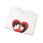Valentine Couple Heart Crewneck Sweatshirt