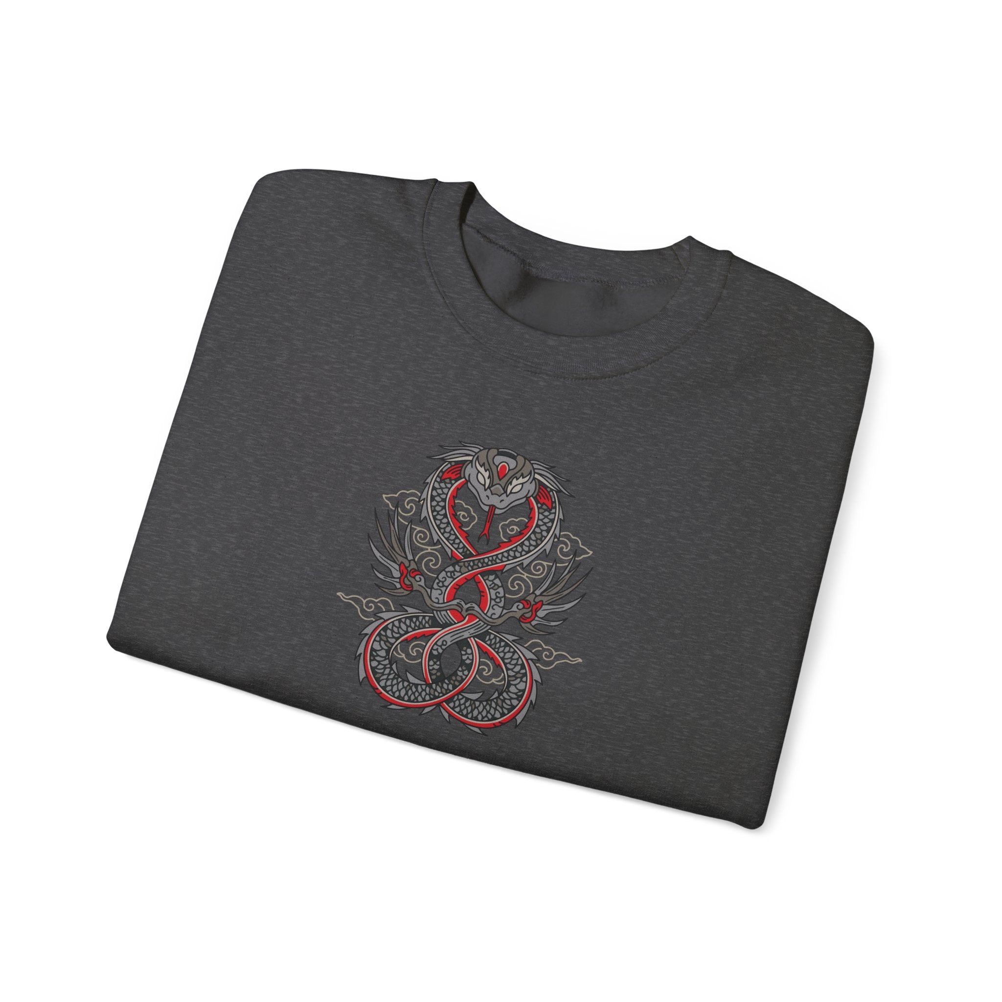 Dragon Ouroboros Crewneck Sweatshirt Gothic Snake Infinity Design