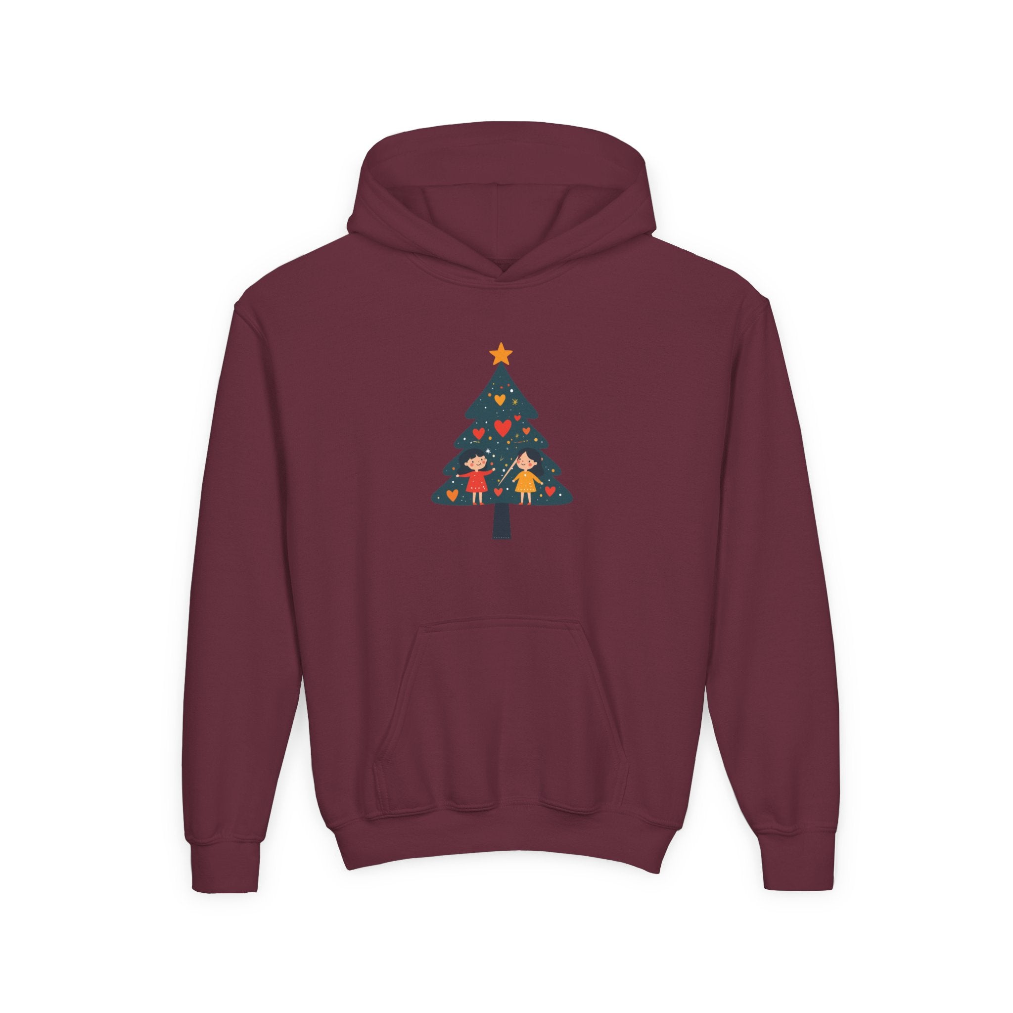 Youth Christmas Tree Hoodie – Cute Kids Holiday Tree Sweatshirt