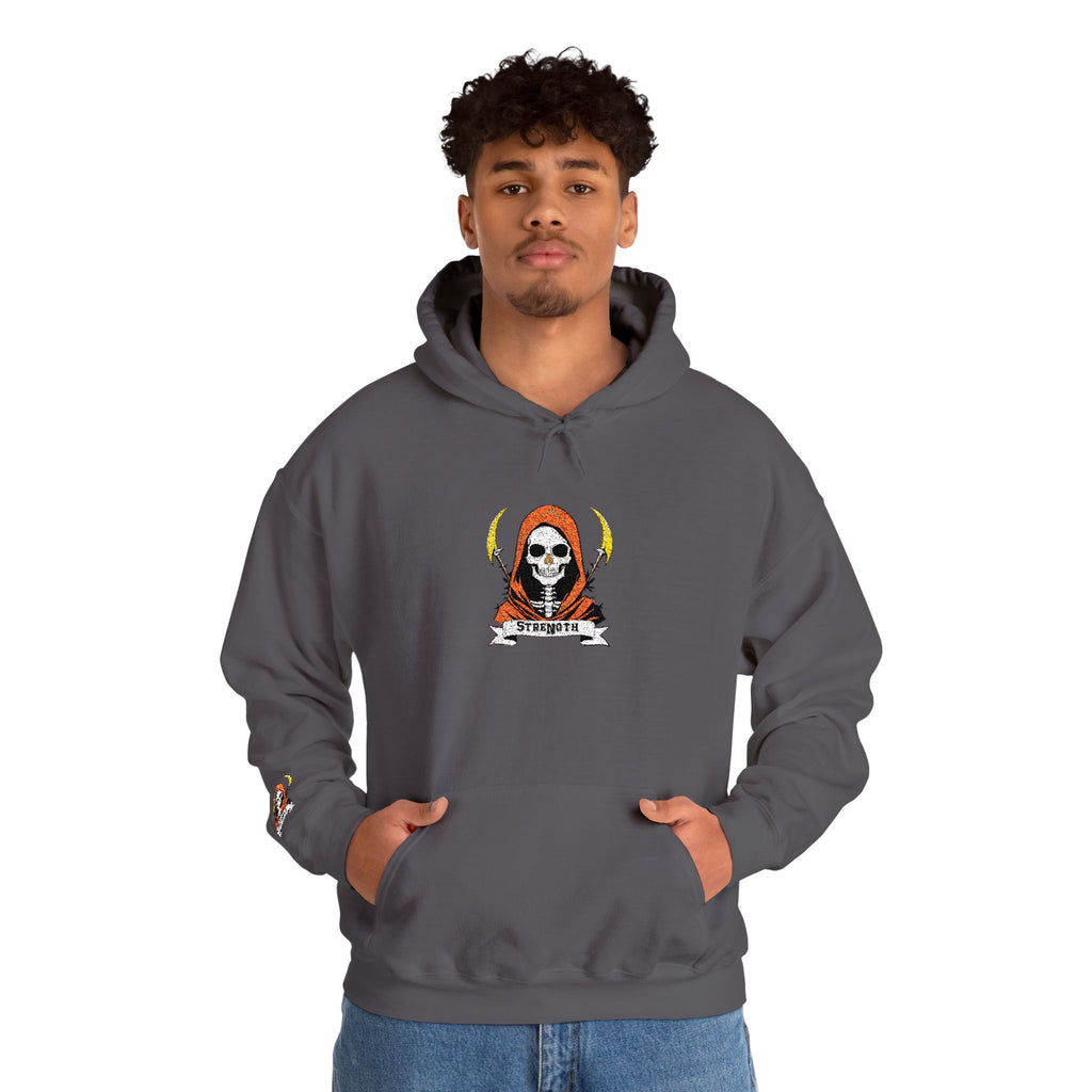 Embroidered Skull Reaper Hoodie Gothic Grim Reaper Graphic Sweatshirt
