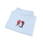 Embroidered Hoodie Patriotic Heart Portrait Graphic Hooded Sweatshirt