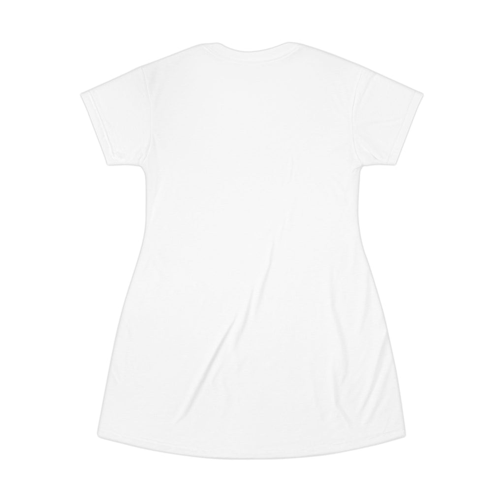 Romantic Heart Couple T‑Shirt Dress — Cute Kiss Graphic for Valentine’s Day