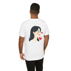 Heart Portrait Tee Romantic Face Heart Graphic T‑Shirt