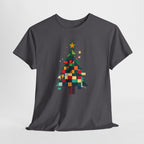 Christmas Tree Graphic Tee Modern Pixelated Holiday T-Shirt